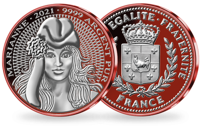 Frappe en argent galvanisé «Marianne 2021 - rouge»